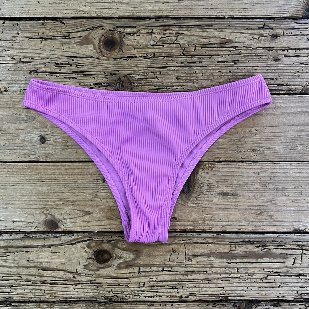 Cabana Del Sol Pink Ribbed Bikini Bottoms Size XS NWT